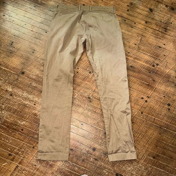 J Crew stretch tan preppy Chino 32x32 flat front slacks - Picture 3 of 3